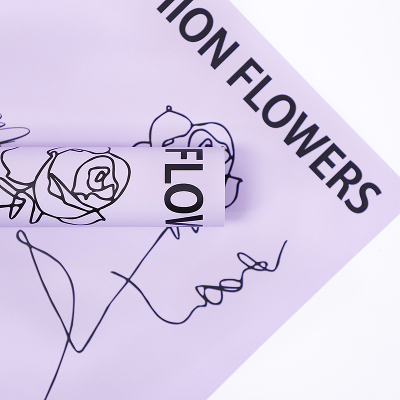 Flower Love-Bouquet indpakningspapir med rosenmønster