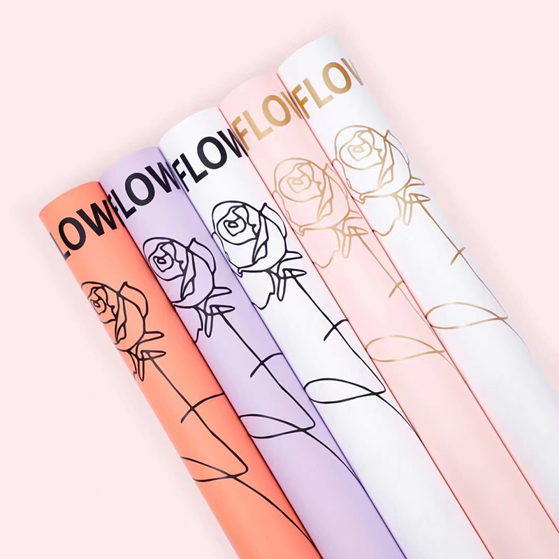 Flower Love-Bouquet indpakningspapir med rosenmønster